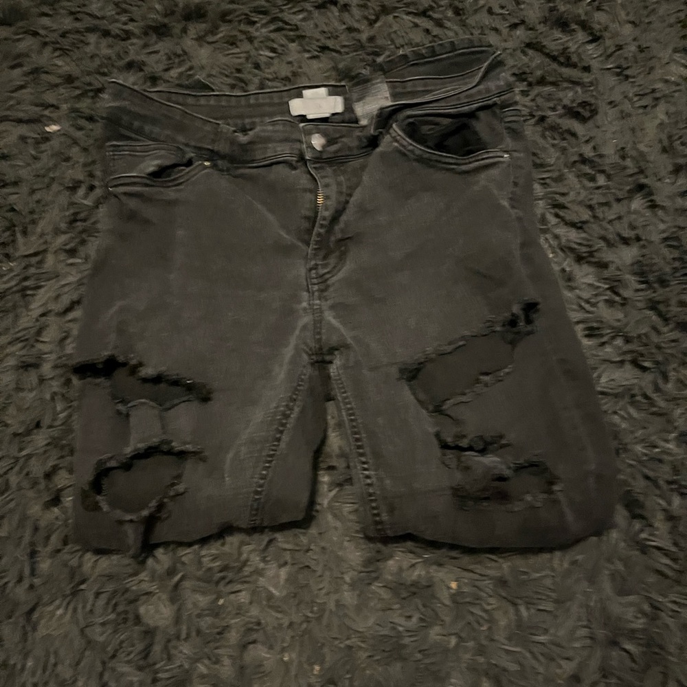 H&M LG(12) back ripped skinny jeans